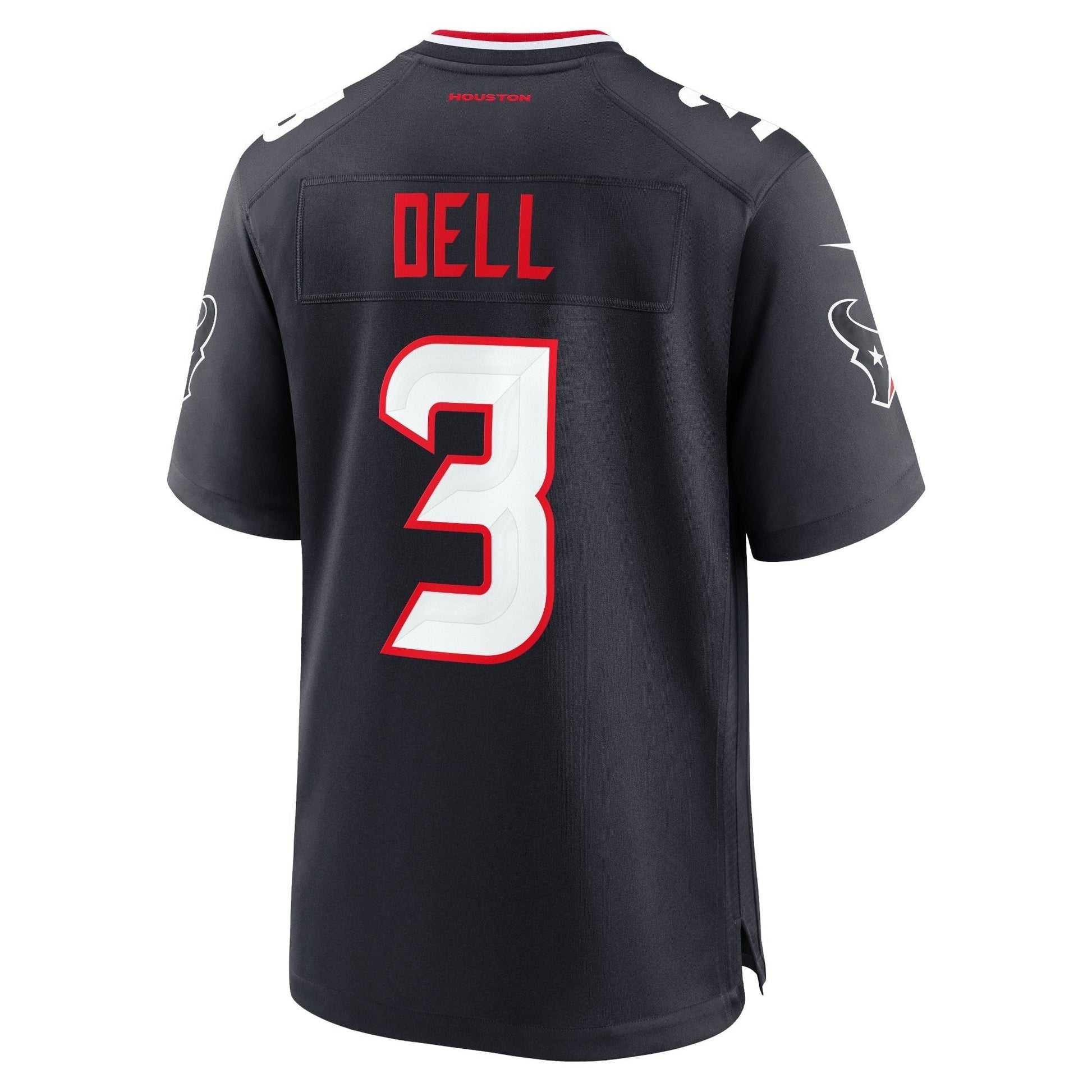 Tank Dell Houston Texans Nike Game Jersey - Navy football jersey product view 3