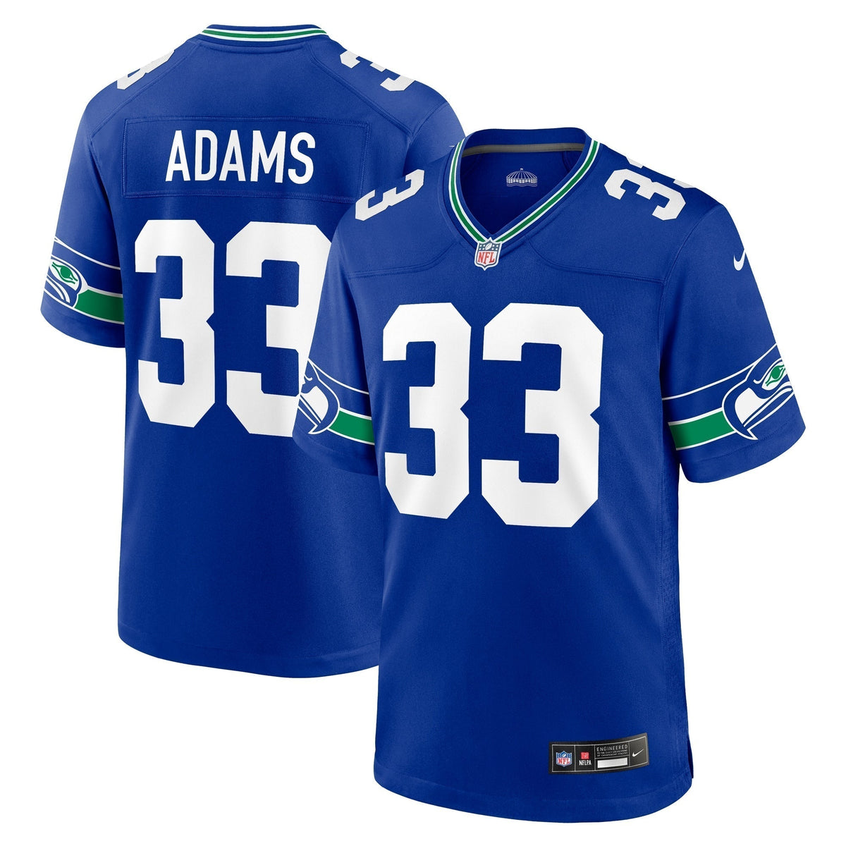 Jamal Adams Seattle Seahawks Nike Throwback Game Jersey - Royal football jersey product view 1