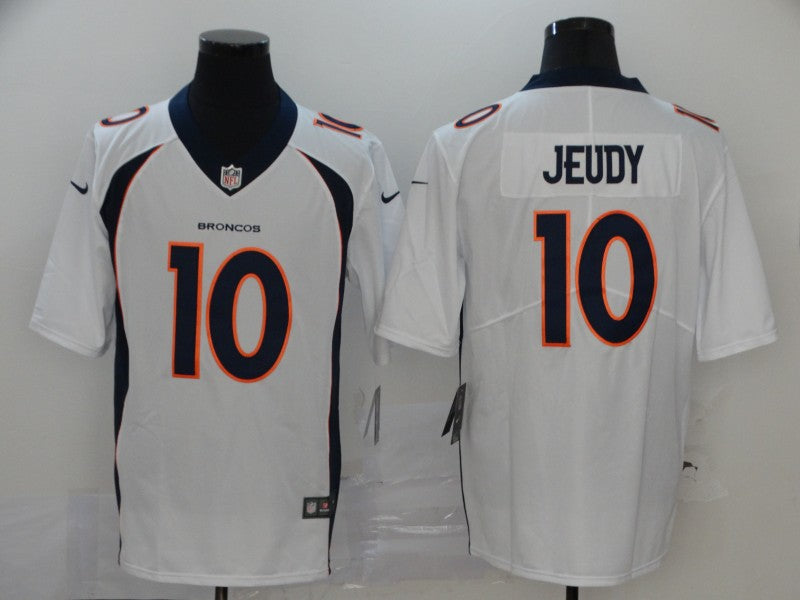 Men's Denver Broncos Jerry Jeudy #10 White Game Jersey1 football jersey product view 1