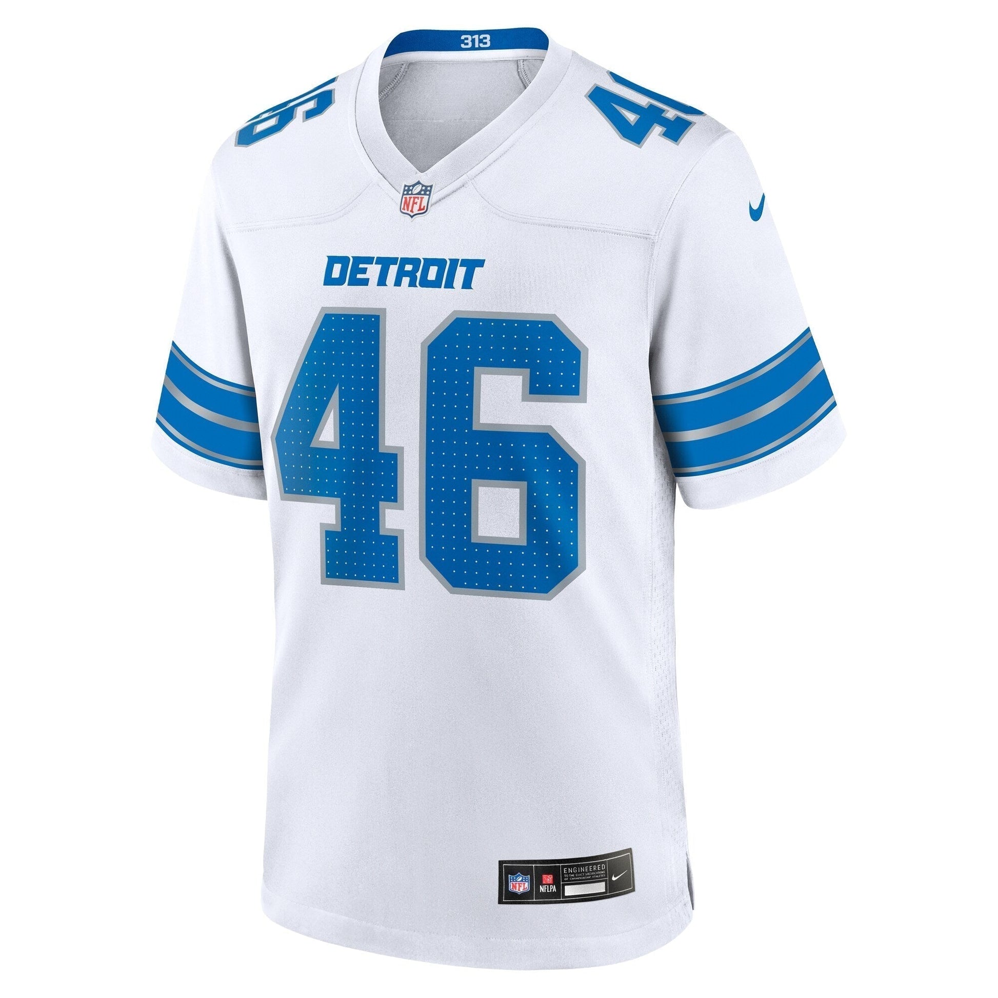 Jack Campbell Detroit Lions Nike White Game Jersey - White football jersey product view 2