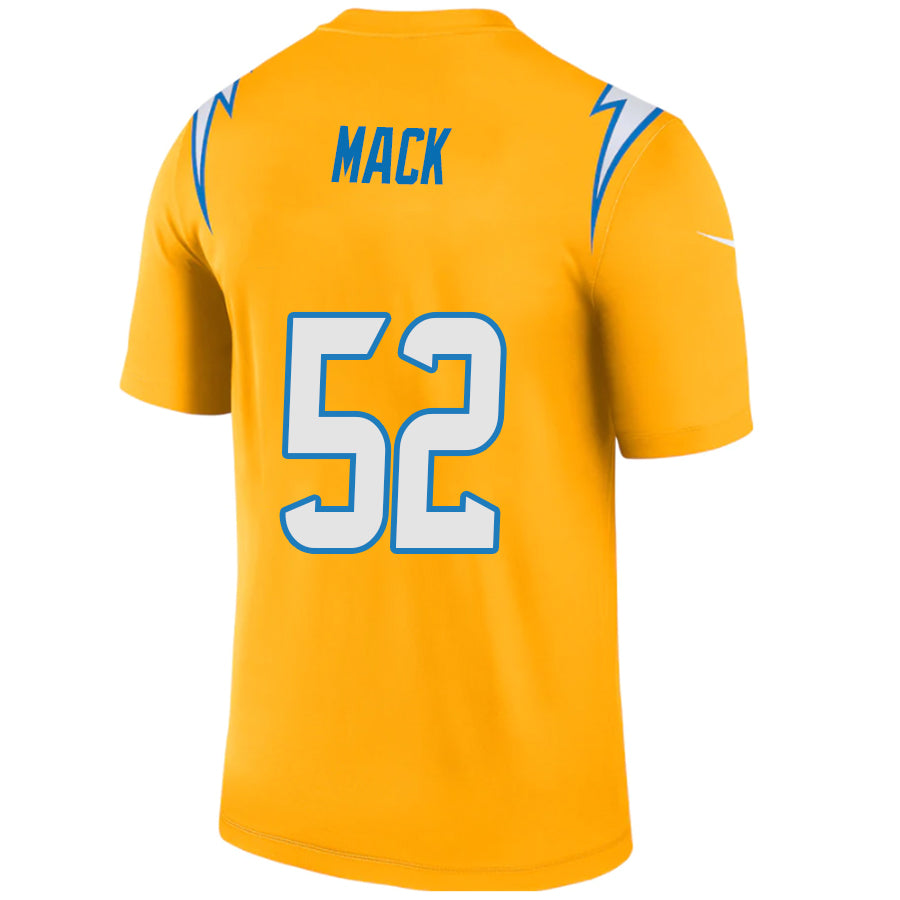 #52 Khalil Mack Player LA.Chargers Gold Game Stitched Football Jerseys football jersey product view 1