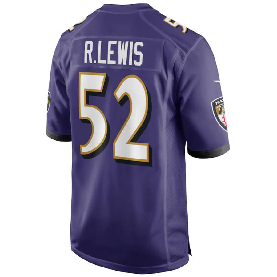 B.Ravens #52 Ray Lewis Player Purple Game Jerseys American Stitched Football Jerseys football jersey product view 1