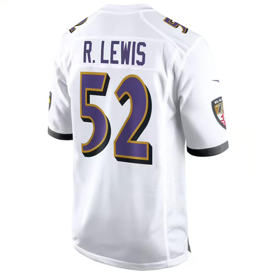 B.Ravens #52 Ray Lewis Player White Game Jerseys American Stitched Football Jerseys football jersey product view 1