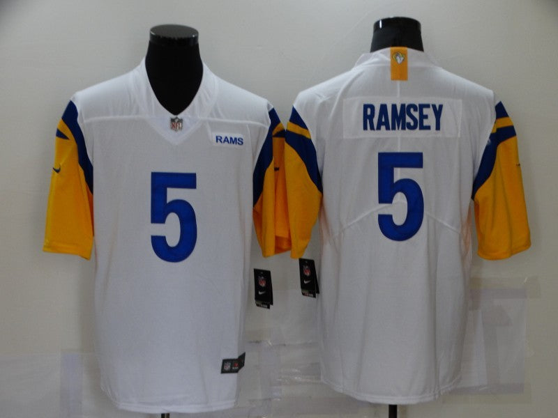 Men's Los Angeles Rams Jalen Ramsey #5 White Legend Jersey1 football jersey product view 1
