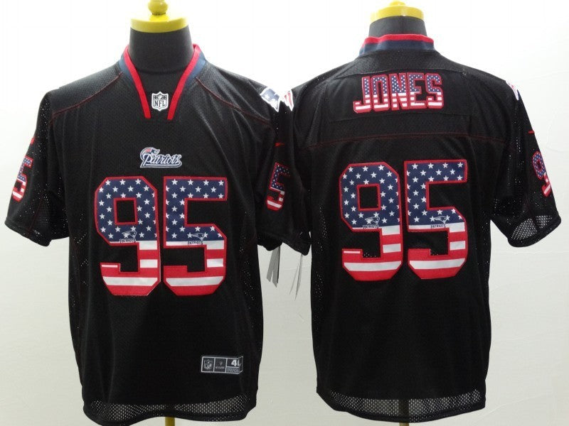 Men's New England Patriots Chandler Jones #95 Black Player Game Jersey1 football jersey product view 1