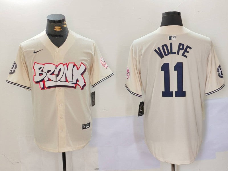 Men's New York Yankees Anthony Volpe #11 Cream Limited Player Jersey1 baseball jersey product view 1