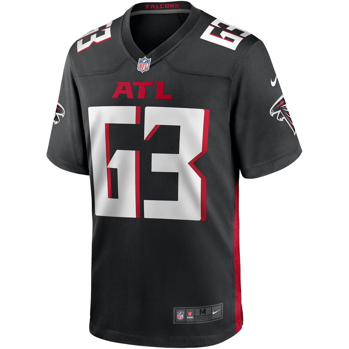 Chris Lindstrom Atlanta Falcons Nike Game Jersey - Black football jersey product view 2