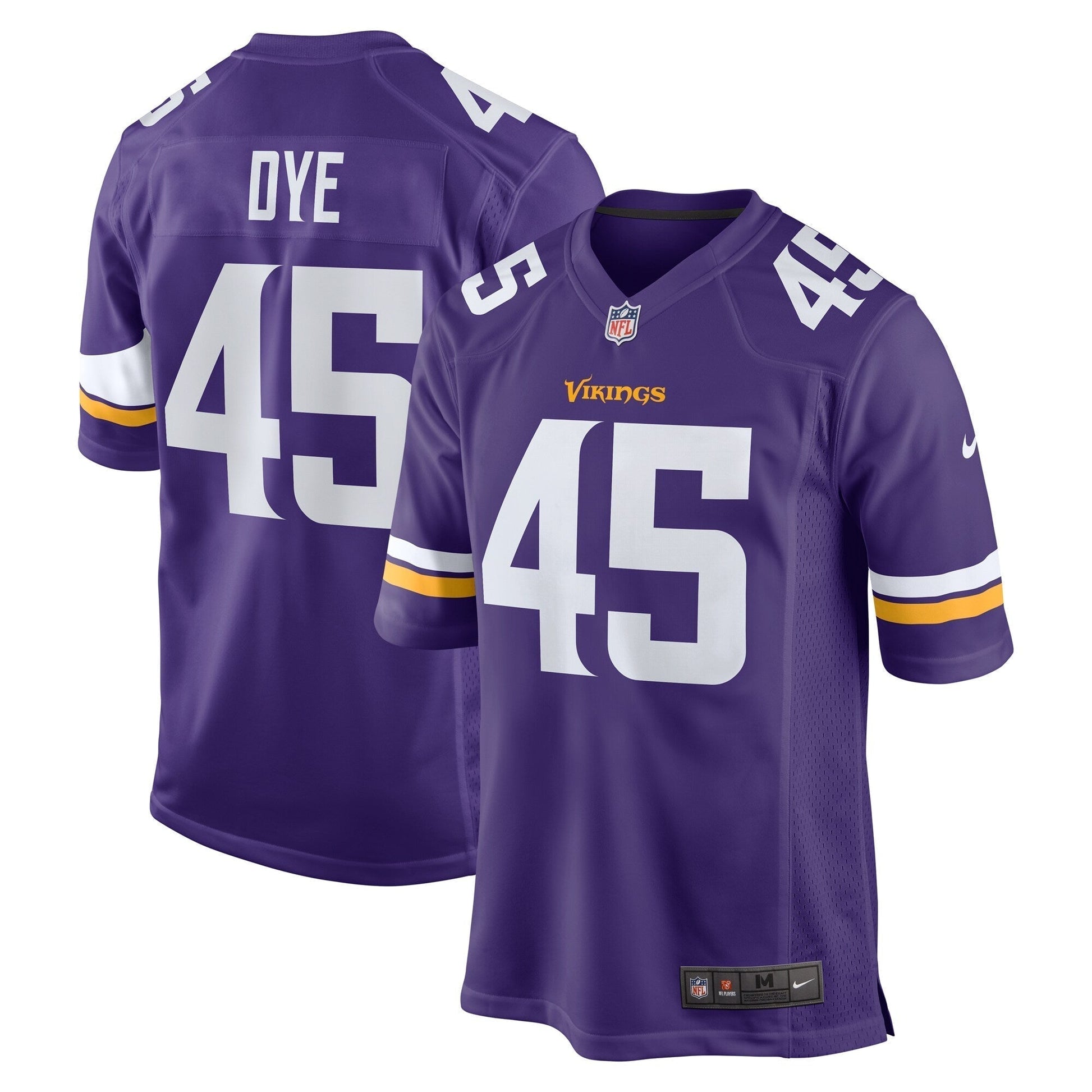 Troy Dye Minnesota Vikings Nike Game Jersey - Purple football jersey product view 1