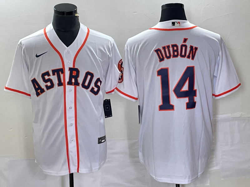 Men's Houston Astros Mauricio Dubon #14 White Home Replica Player Jersey1 baseball jersey product view 1