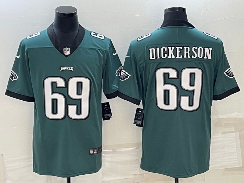 Men's Philadelphia Eagles Landon Dickerson #69 Midnight Green Game Player Jersey1 football jersey product view 1