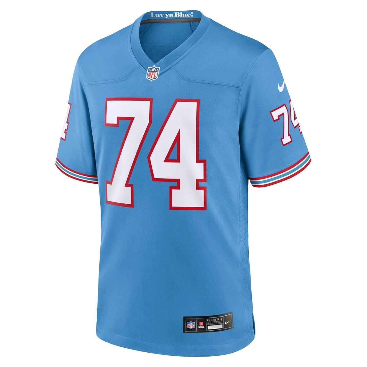 Bruce Matthews Tennessee Titans Nike Oilers Throwback Retired Game Jersey - Light Blue football jersey product view 2