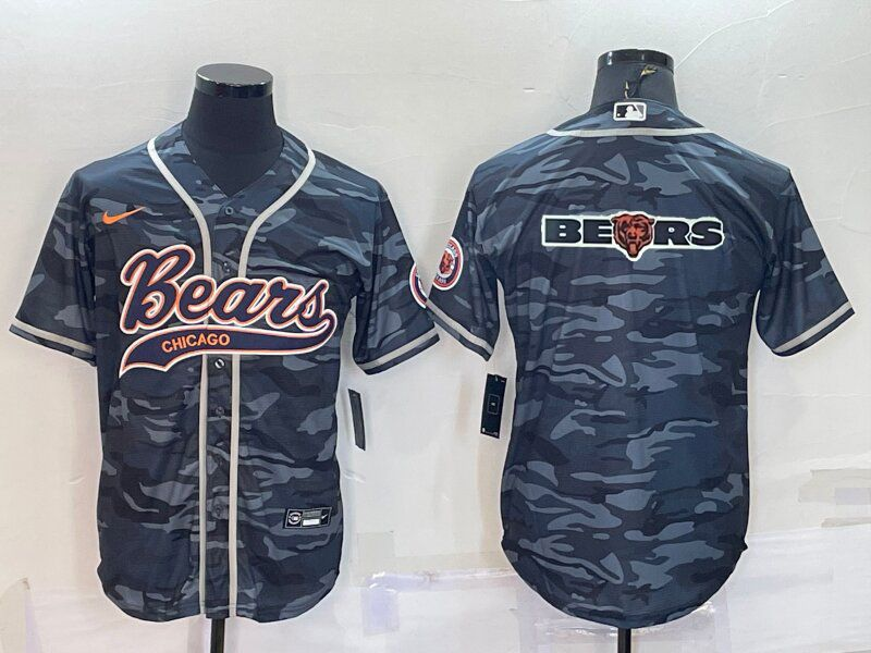 Men's Chicago Bears Grey Camouflage Game Jersey1 football jersey product view 1