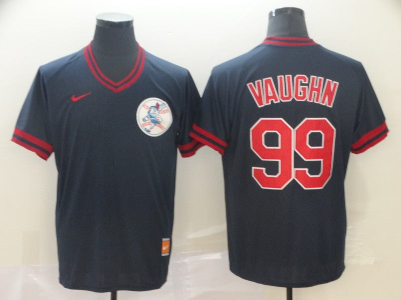 Men's Cleveland Guardians Rick Vaughn #99 Navy Replica Team Jersey1 baseball jersey product view 1
