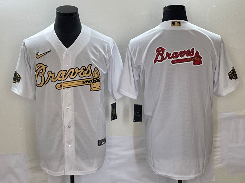 Men's Atlanta Braves White Replica Team Jersey1 baseball jersey product view 1