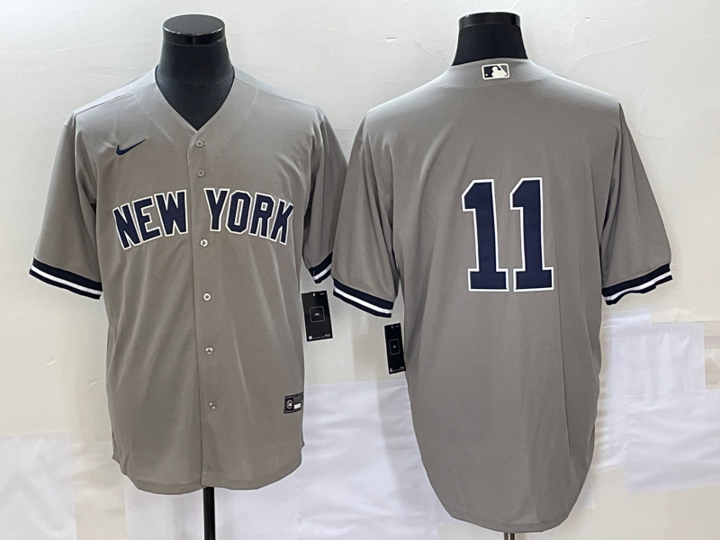 Men's New York Yankees Anthony Volpe #11 Gray Replica Player Name Jersey1 baseball jersey product view 1
