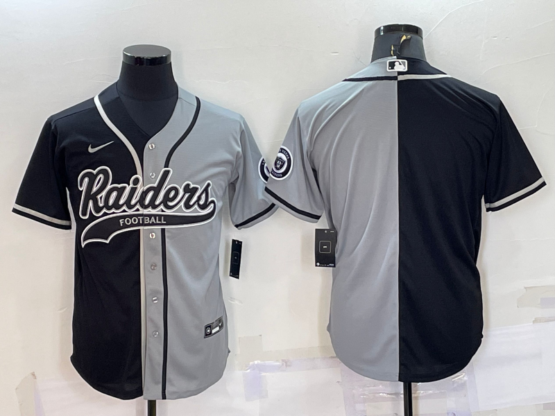 Men's Las Vegas Raiders Black/Gray Blank Jersey1 football jersey product view 1