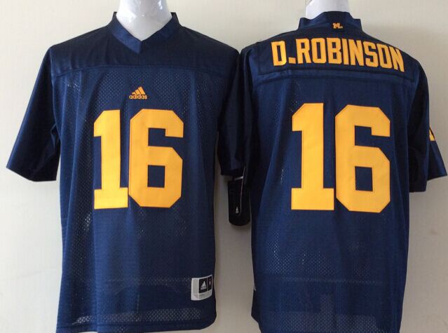 Men's Michigan Wolverines Denard Robinson #16 Navy Alumni Player Game Jersey sports jersey product view 1