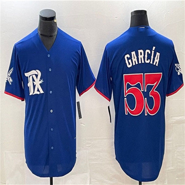 Los Angeles Dodgers #53 Adolis Garcia Royal Home Authentic Patch Jersey Baseball Jerseys baseball jersey product view 1