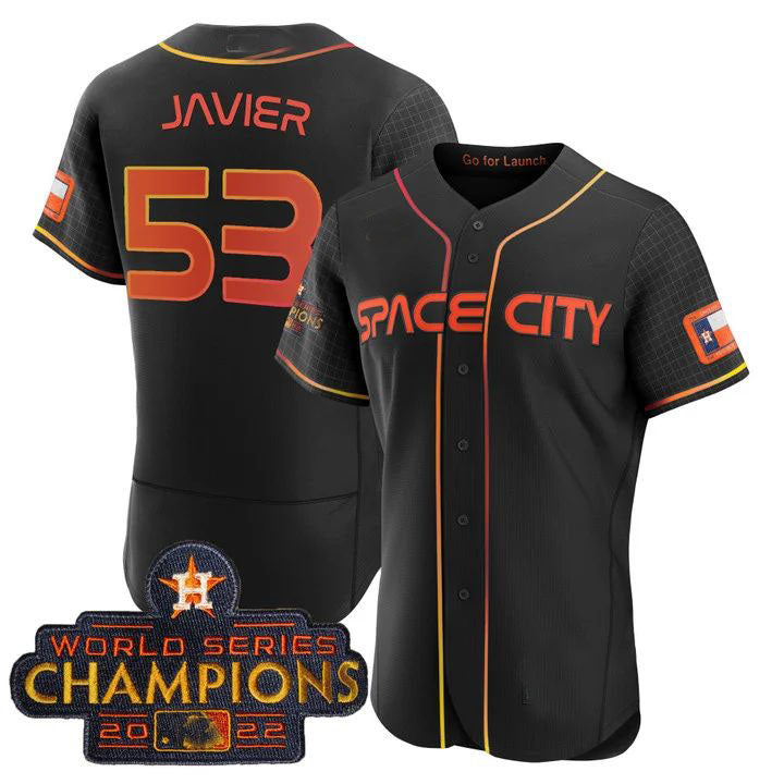 Houston Astros #53 CRISTIAN JAVIER BLACK 2023 SPACE CITY CHAMPIONS FLEX JERSEY ¨CALL STITCHEDBaseball Jerseys baseball jersey product view 1