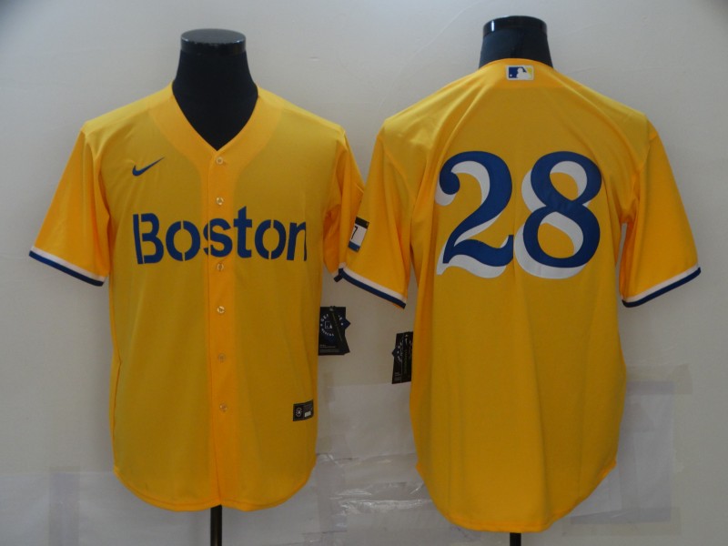 Men's Boston Red Sox J.D. Martinez #28 Gold City Connect Replica Player Jersey1 baseball jersey product view 1