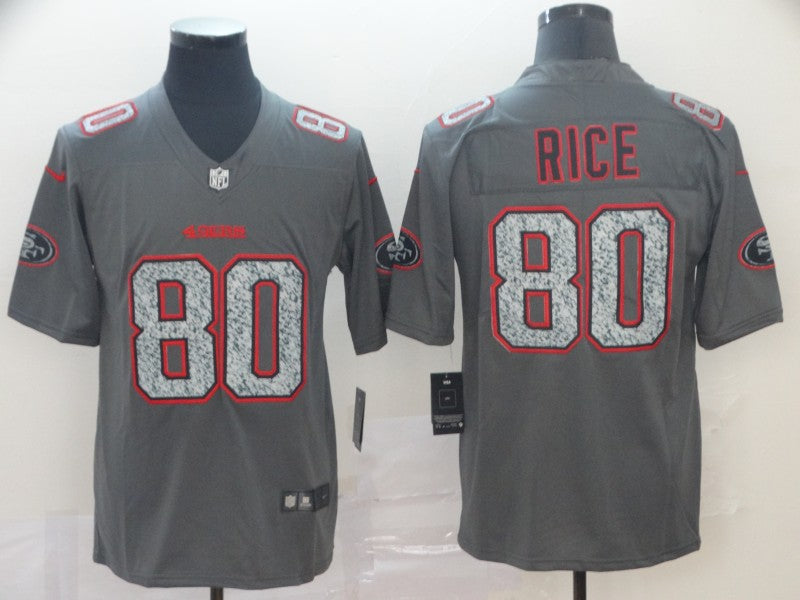 Men's San Francisco 49ers Jerry Rice #80 Gray Game Player Jersey1 football jersey product view 1