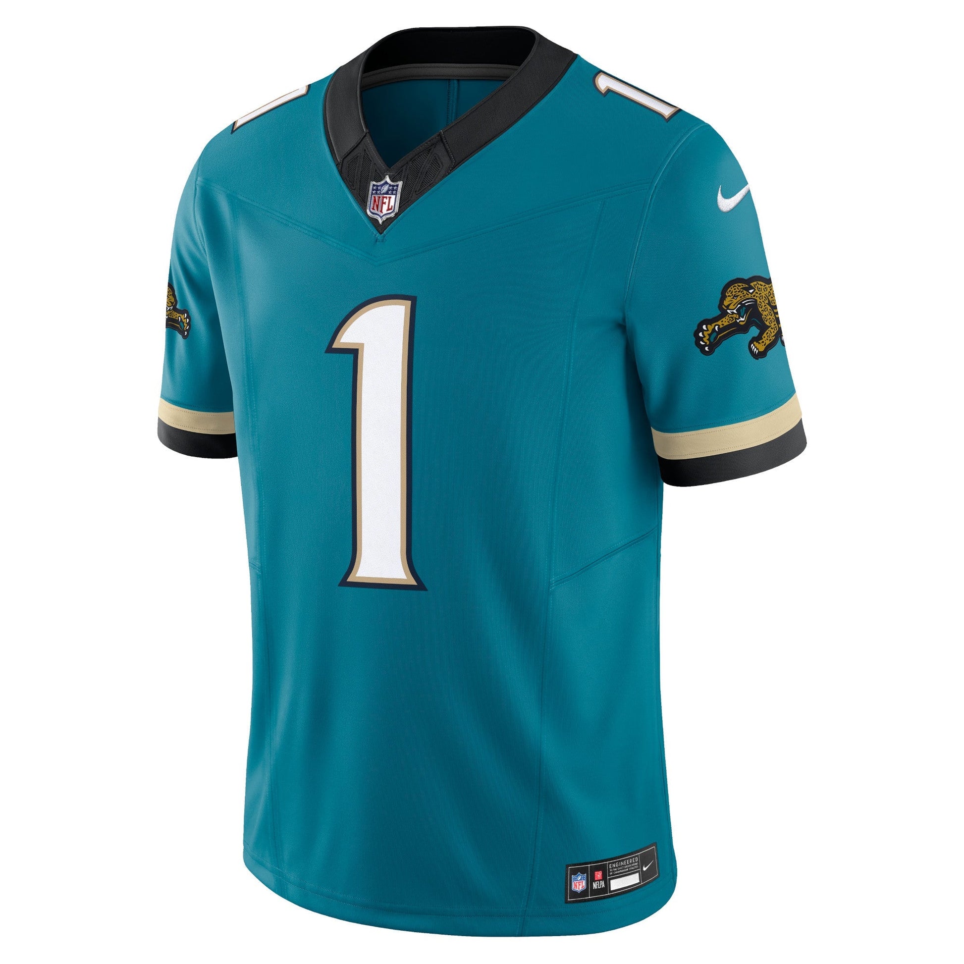 Travis Etienne Jacksonville Jaguars Nike Prowler Throwback Vapor F.U.S.E. Limited Jersey - Teal football jersey product view 2
