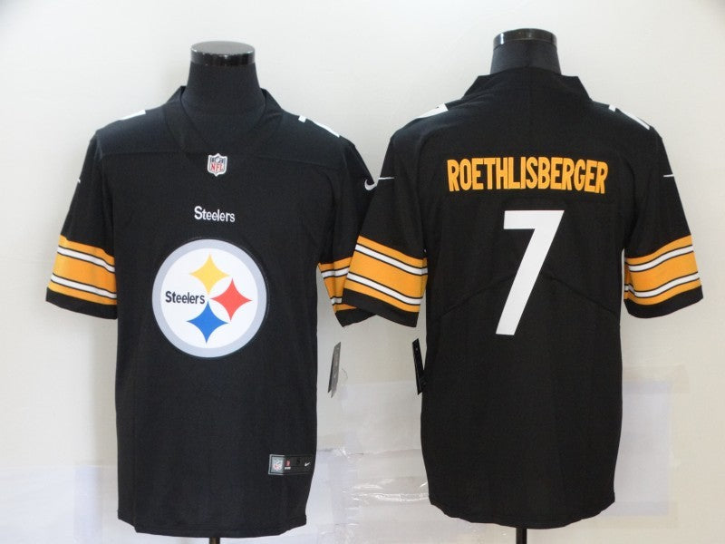 Men's Pittsburgh Steelers Ben Roethlisberger #7 Black Player Game Jersey1 football jersey product view 1
