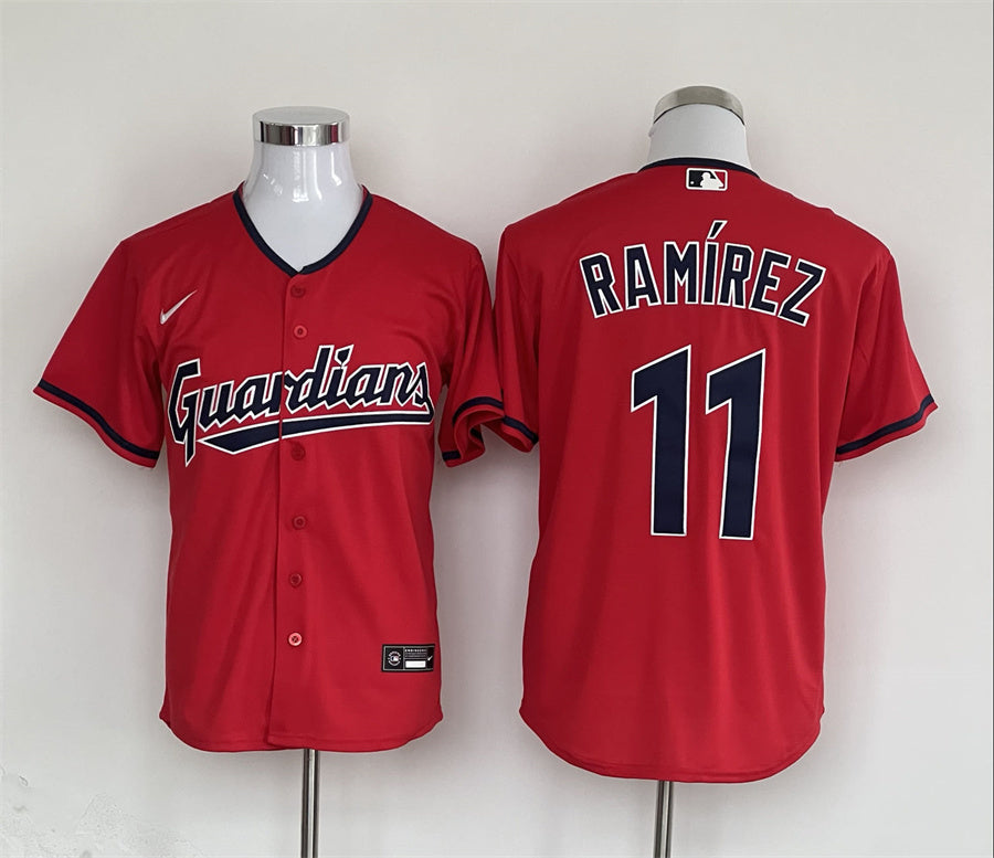 Men's Cleveland Guardians Jose Ramirez Nike Red Replica Player Jersey1 baseball jersey product view 1