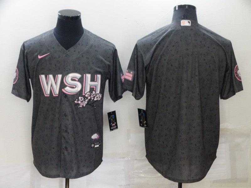 Men's Washington Nationals Gray City Connect Replica Blank Jersey baseball jersey product view 1