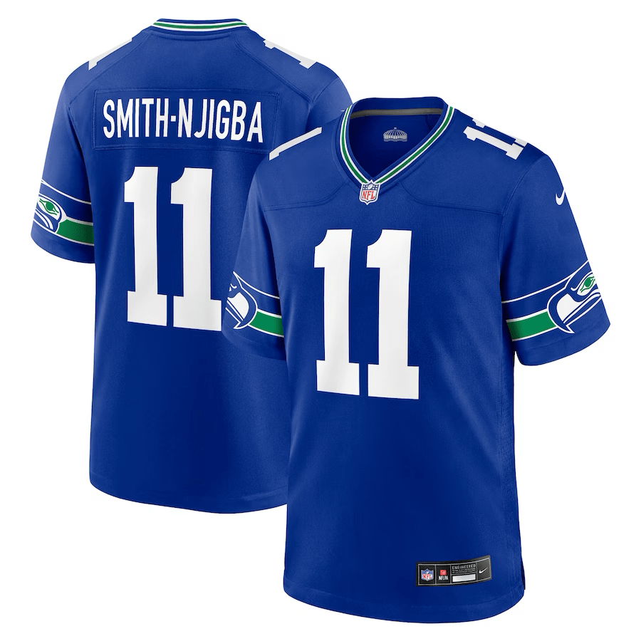Jaxon Smith-Njigba Seattle Seahawks Throwback Jersey football jersey product view 1