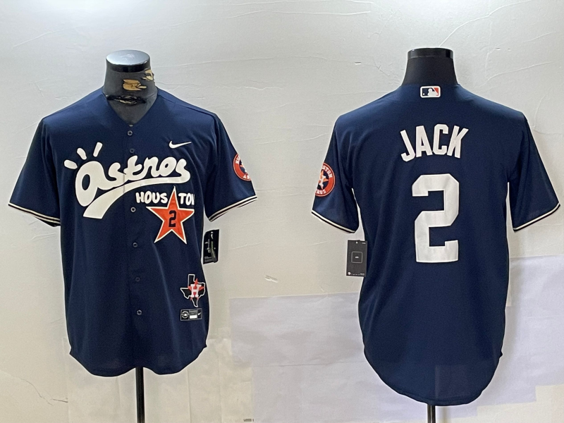 Men's Houston Astros #2 Navy Game Player Jersey1 baseball jersey product view 1