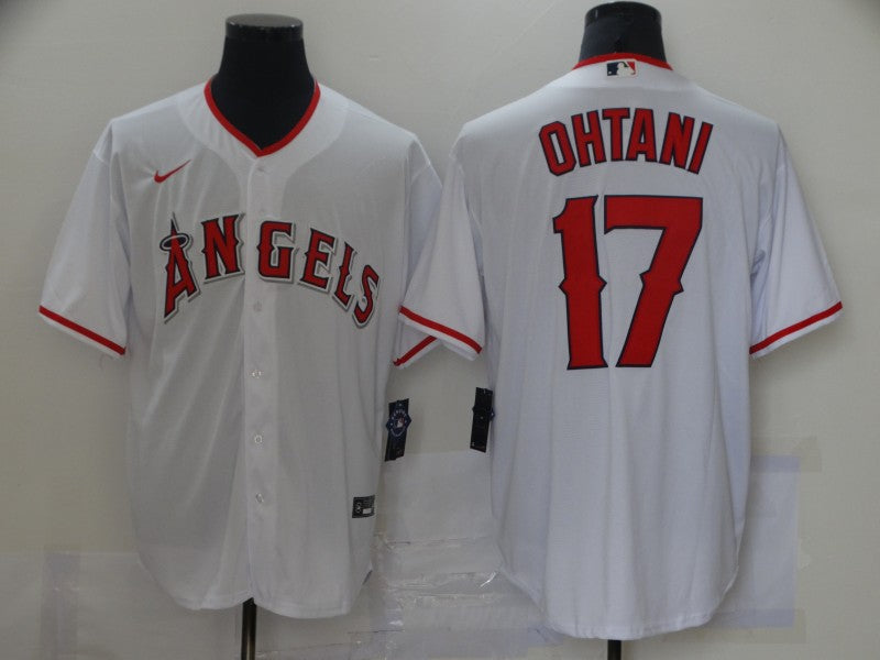 Men's Los Angeles Angels Shohei Ohtani #17 MLB White Jersey1 baseball jersey product view 1