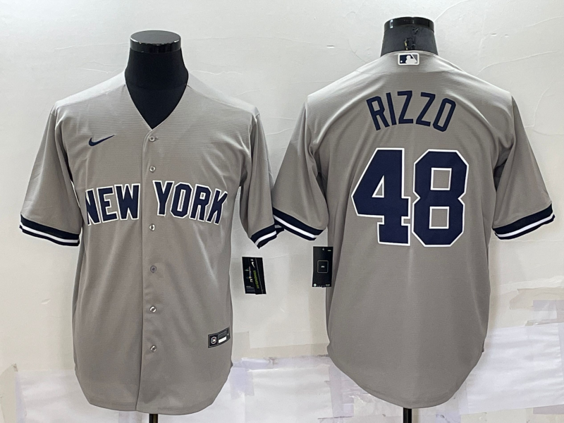 Men's New York Yankees Anthony Rizzo #48 Gray Replica Baseball Jersey1 baseball jersey product view 1