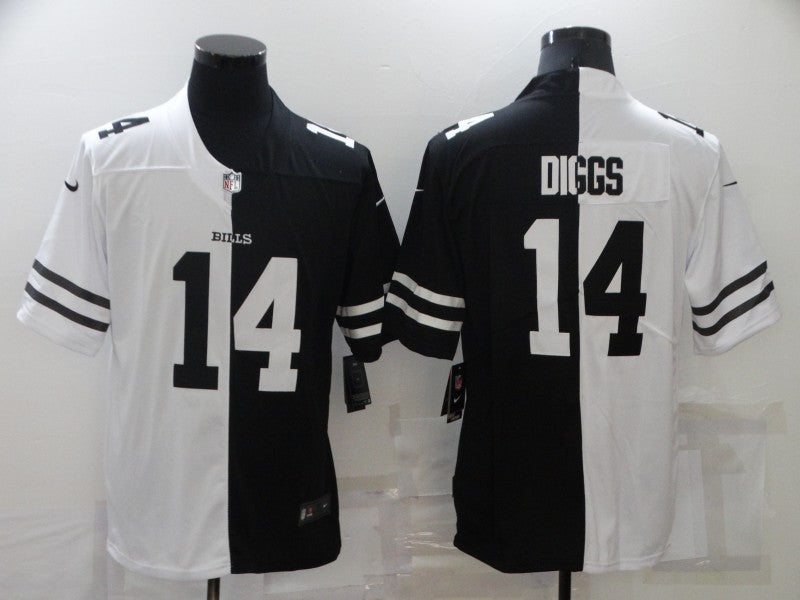 Men's Buffalo Bills Stefon Diggs #14 Black/White Game Jersey1 football jersey product view 1