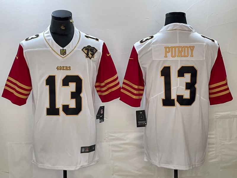 Men's San Francisco 49ers Brock Purdy #13 White Player Game Jersey1 football jersey product view 1