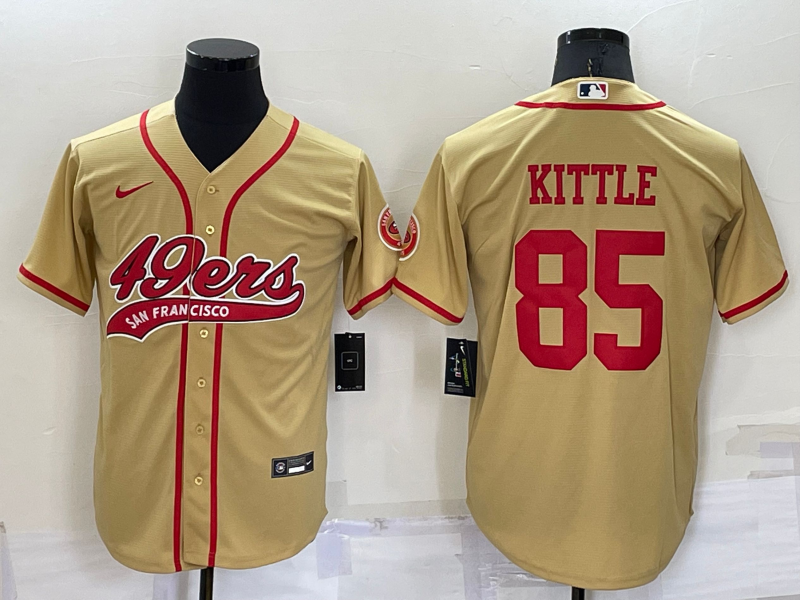 Men's San Francisco 49ers George Kittle #85 Gold Game Jersey1 Joint Edition football jersey product view 1