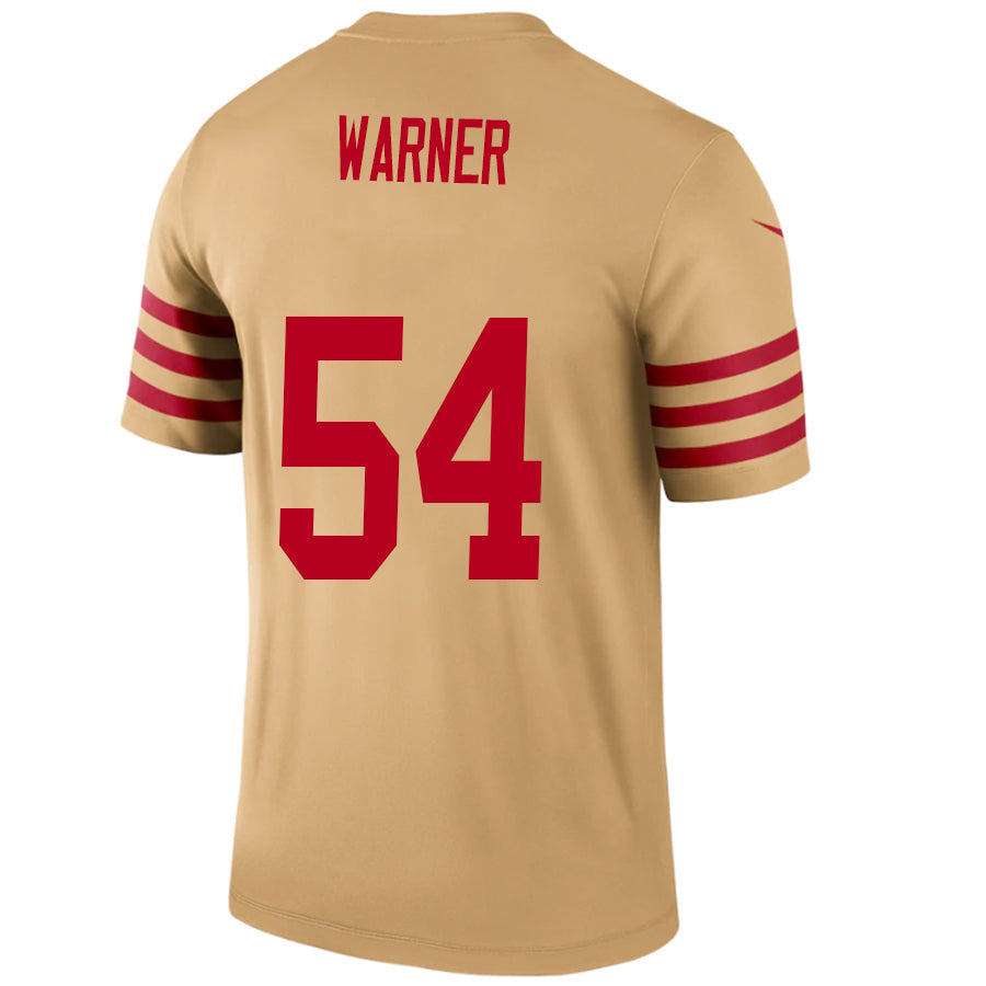 #54 Fred Warner Player SF.49ers Gold Legend Limited Football Jerseys football jersey product view 1