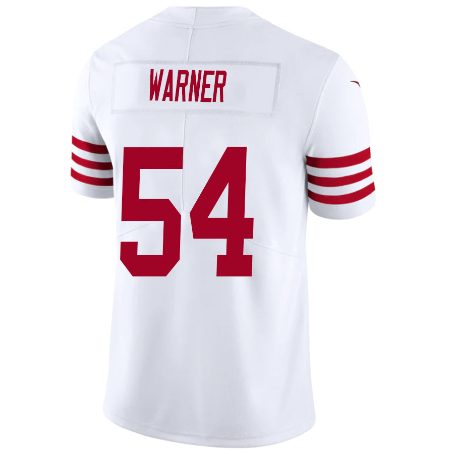 #54 Fred Warner Player SF.49ers White Scarlet Vapor F.U.S.E. Limited Football Jerseys football jersey product view 1