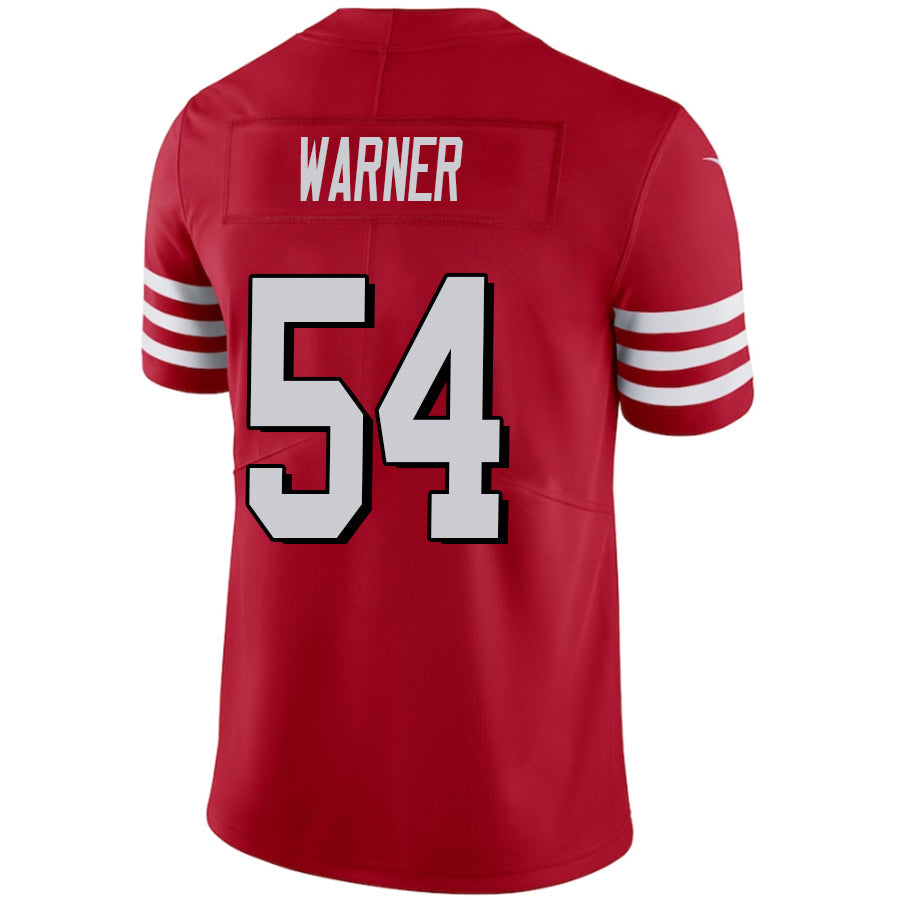 #54 Fred Warner Player SF.49ers Scarlet Alternate Game Football Jerseys football jersey product view 1