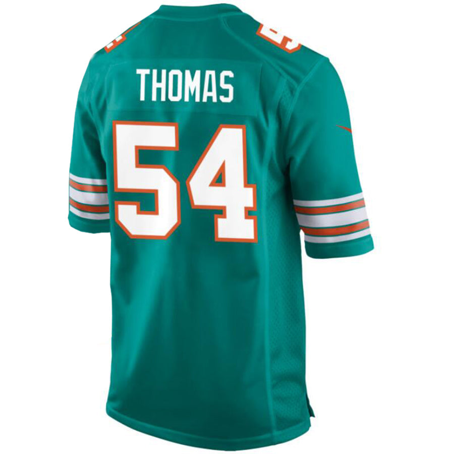 #54 Zach Thomas Player M.Dolphins Aqua Stitched Game Football Jerseys football jersey product view 1