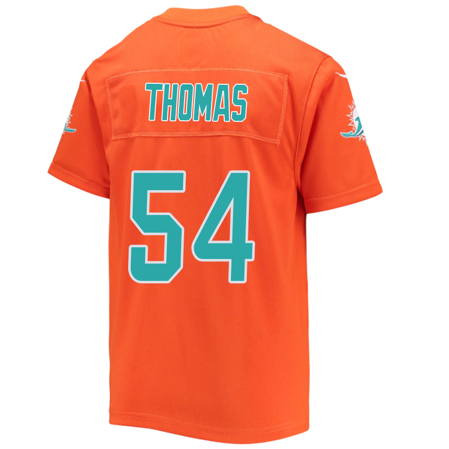#54 Zach Thomas Player M.Dolphins Orange Game Football Jerseys football jersey product view 1