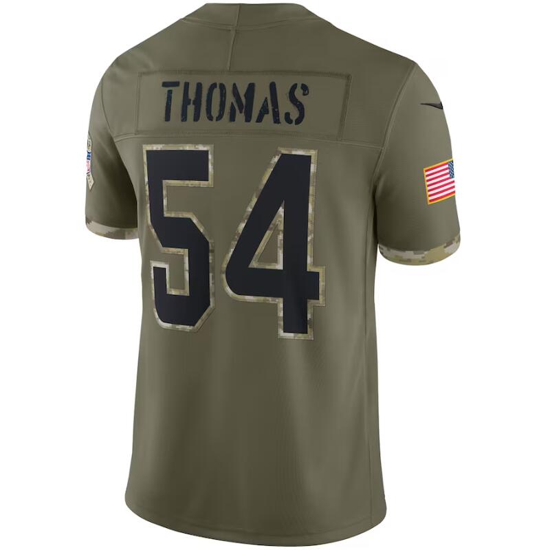 #54 Zach Thomas Player M.Dolphins Olive Salute To Service Limited Football Jerseys football jersey product view 1