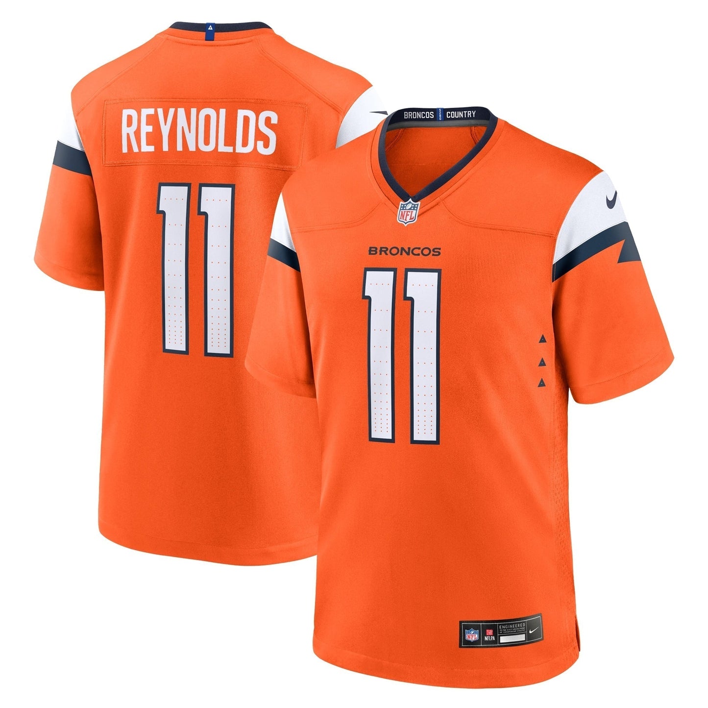 Josh Reynolds Denver Broncos Nike Game Jersey - Orange football jersey product view 1