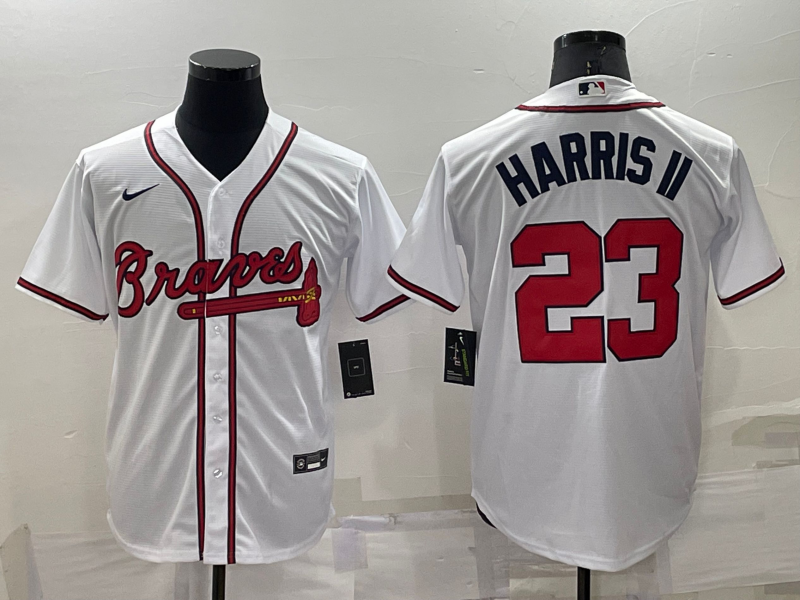 Men's Atlanta Braves Michael Harris II #23 White Replica Baseball Jersey1 baseball jersey product view 1