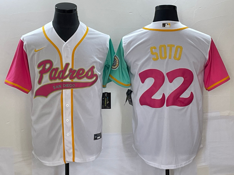 Men's San Diego Padres Juan Soto #22 White City Connect Replica Player Jersey1 Joint Edition baseball jersey product view 1