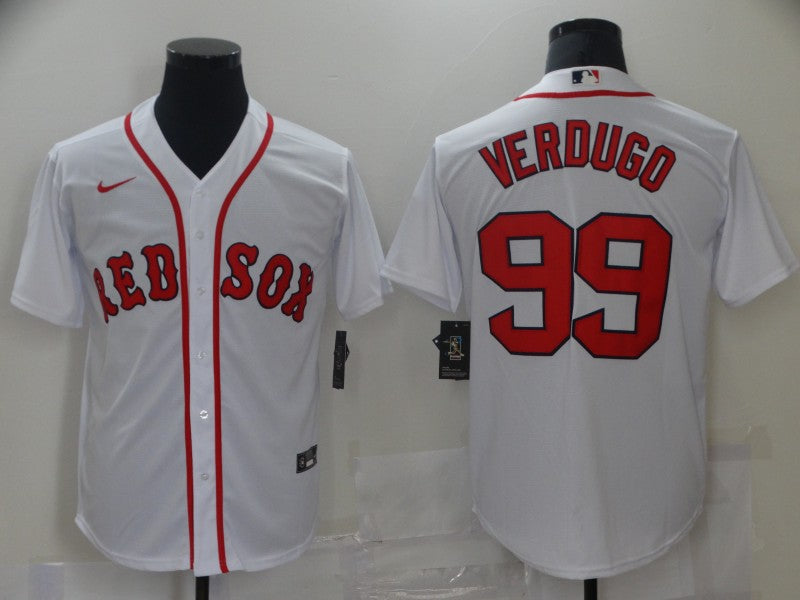 Men's Boston Red Sox Alex Verdugo #99 White Replica Baseball Jersey1 baseball jersey product view 1