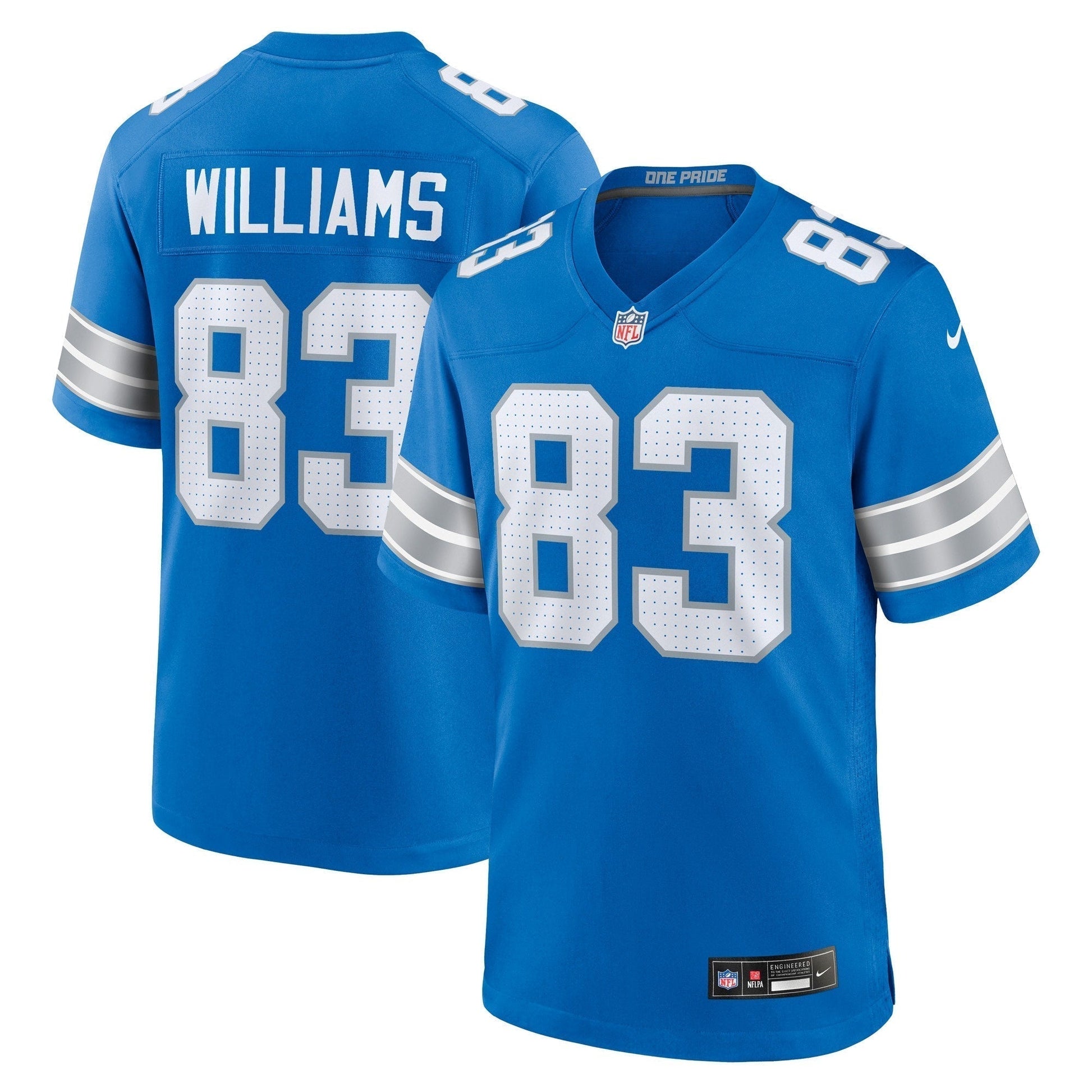Isaiah Williams Detroit Lions Nike Game Jersey - Blue football jersey product view 1