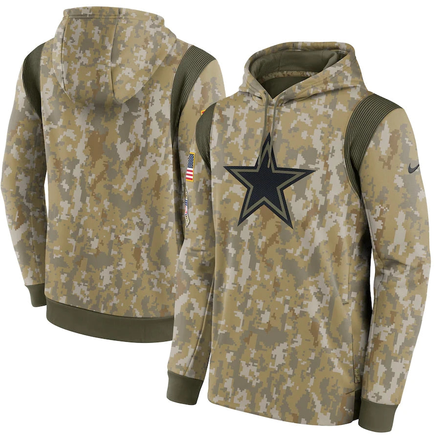Men's Dallas Cowboys NFL 2021 Salute to Service Hoodie1 Camouflage football jersey product view 1