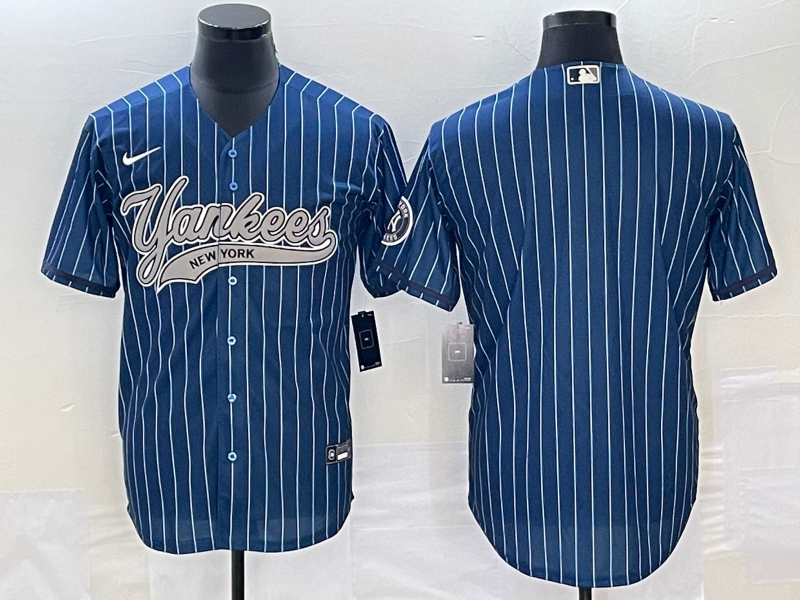 Men's New York Yankees Blue Replica Blank Jersey1 Joint Edition baseball jersey product view 1