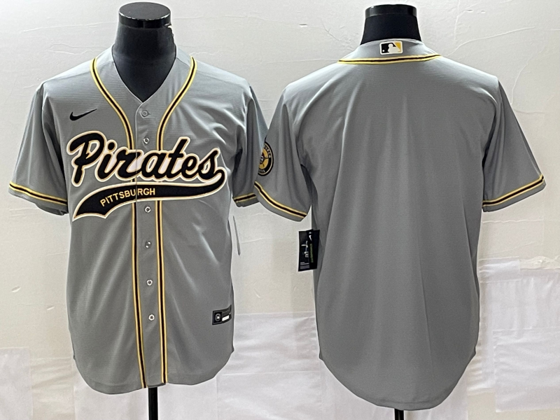 Men's Pittsburgh Pirates Gray Blank Replica Jersey1 Joint Edition baseball jersey product view 1